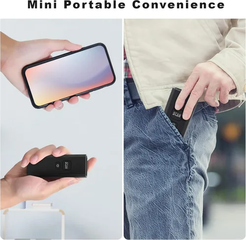 Vista 6 de Escáner de código de barras inalámbrico, mini router automático de código de barras CCD 1D, escáner de código de barras recargable con receptor 2.4G
