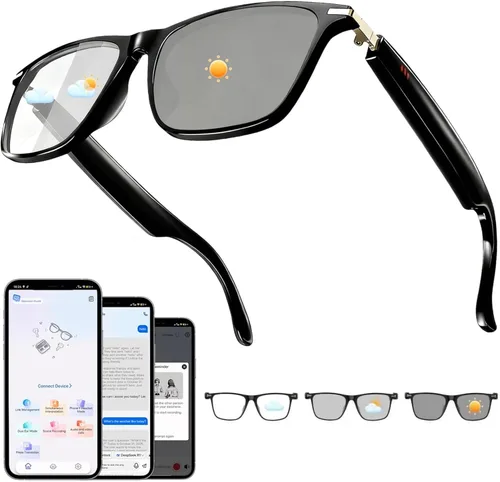 Vista 10 de Lentes inteligentes AI Translator con tecnología GPT, compatible con más de 160 idiomas, traducción en tiempo real, reducción de ruido AI, llamadas