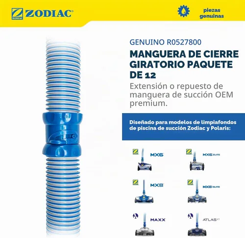 Vista 2 de Zodiac Piezas originales Twist Lock Hose- Kit de reemplazo de 3.3 ft, 12/PK, R0527800