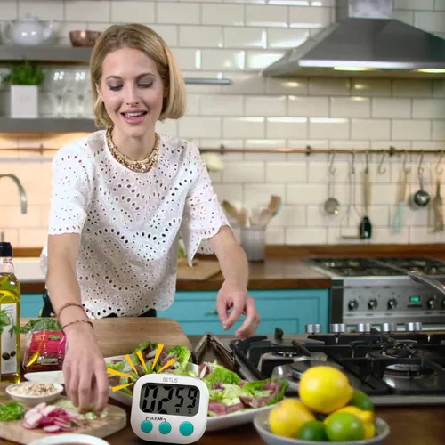 Vista 6 de Betus Temporizador digital de cocina, dígitos grandes, funcionamiento simple y alarma fuerte, respaldo magnético o soporte de mesa, cronómetro