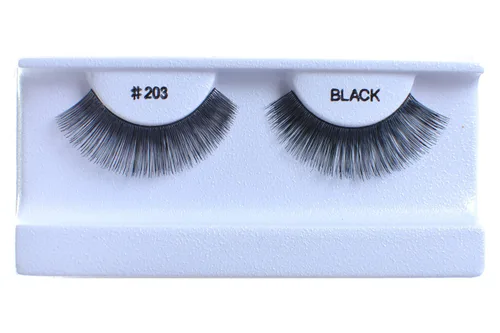 Vista 34 de 100 pares de pestañas postizas 100% cabello humano negro natural #412