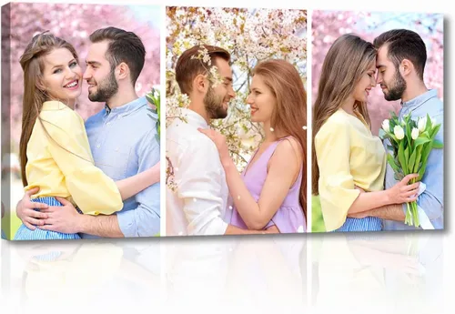 Vista 10 de LZIMU Lienzo de fotos de collage personalizado, arte de pared, lienzo de imágenes personalizadas, lienzo para decoración del hogar