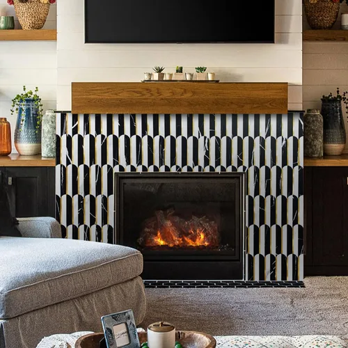 Vista 5 de DICOFUN 1 hoja de protector contra salpicaduras de color blanco y negro para cocina, PVC adhesivo en azulejos de pared contra salpicaduras