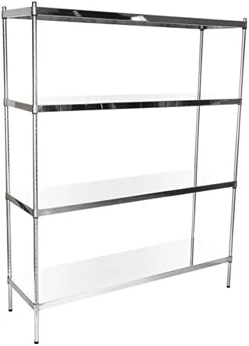 Vista 390 de Kit de 4 estantes de epoxi verde NSF de 21 x 72 pulgadas con postes de 86 pulgadas, estantería de almacenamiento resistente, kit de estantería