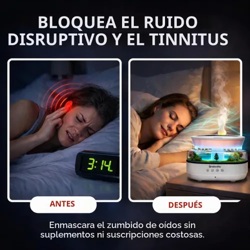 Vista 4 de Dreamlax Rain Humidifiers for Bedroom – Cool Mist Essential Oil Diffuser, White Noise Machine with 10 Nature Sounds, 7 LED Lights, Remote Control &