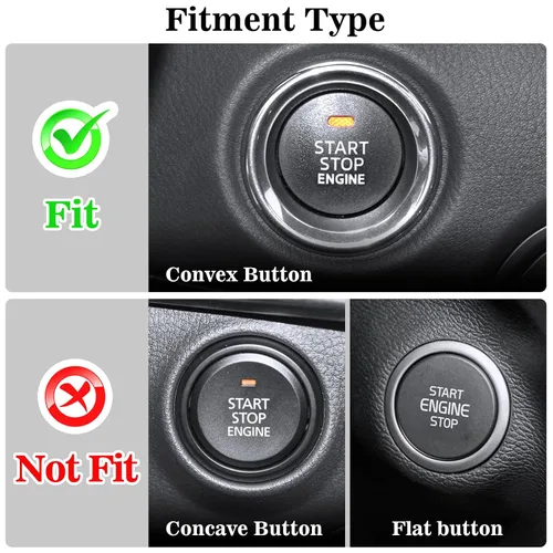 Vista 4 de Tapa de botón de arranque de fibra de carbono real, compatible con Mazda 3 6 CX-5 CX-9 MX-5 Miata, accesorios de decoración para botón de arranque