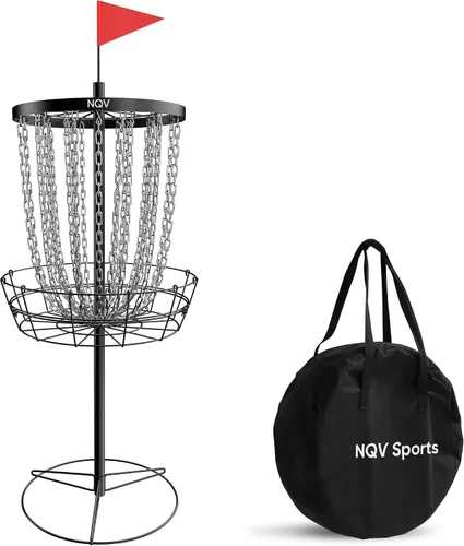 Vista 8 de NQV PRO Disc Golf Basket,Heavy Duty 24 Chain Portable Target with Transit Bag, Outdoor/Indoor