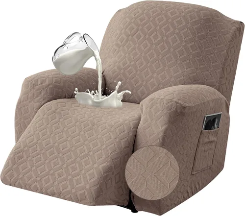 Vista 40 de Gennia Funda Impermeable para Silla Reclinable, Fundas Elásticas para Sofá Reclinable con Bolsillos, Fundas Lavables para Silla Reclinable Lazy Boy