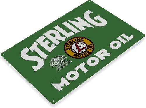 Vista 2 de Tinworld TIN Sign C224 - Placa decorativa de metal con diseño retro de aceite de motor