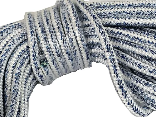 Vista 2 de Blue Ox Rope Cuerda de toro Arborist de 3/4 pulgadas por 150 pies, 12 portadores de 24 hebras, blanco/azul, fabricada en los Estados Unidos