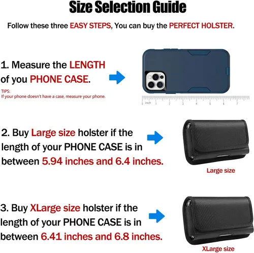 Vista 4 de Funda de nailon para teléfono celular con clip para cinturón compatible con iPhone 17 Air 16 Plus Galaxy S26+ S25+ S25 FE S25 Edge Note 20 A56 A54