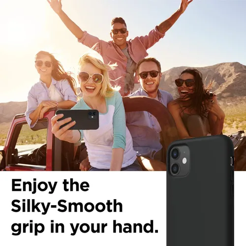 Vista 6 de elago Premium - Carcasa de silicona líquida para iPhone 11, color negro Full Body Protective Cover, Shockproof, Slim Phone Case, Anti-Scratch Soft