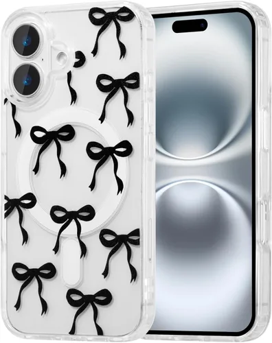 Vista 102 de UEEBAI - Funda magnética para iPhone 11, diseño de lazo, compatible con MagSafe, funda transparente delgada inalámbrica, antiamarilleo, a prueba