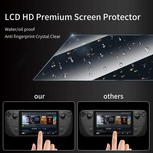 Vista 4 de Hosanwell 2-Pack Screen Protector Compatible with Steam Deck 7 Inch Transparent HD Clear Anti-Scratch Screen Protector