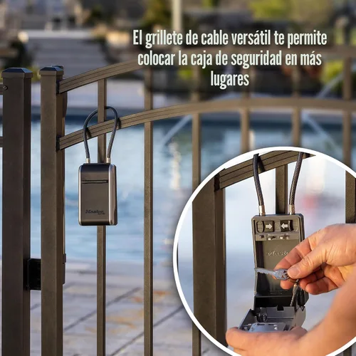 Vista 5 de Master Lock Caja de llaves de alta capacidad, dial de combinación, cable removible