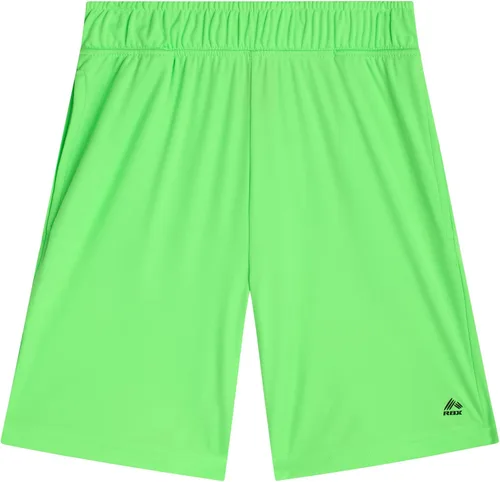 Vista 5 de RBX Pantalones cortos deportivos para niños, paquete de 4 pantalones cortos de malla polar de rendimiento para correr, gimnasio, baloncesto