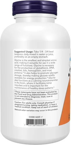 Vista 3 de NOW Foods Suplementos, polvo puro de glicina, promueve el sueño reparador*, soporte de neurotransmisores*, 1 libra