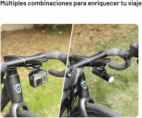 Vista 6 de COOSPO Ordenador de bicicleta frontal extendido MT6S, compatible con manillar integrado Aero para computadora de ciclismo, compatible con Garmin