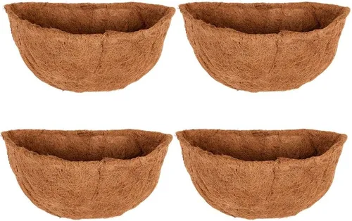 Vista 7 de 1 forros de coco de 18 pulgadas para macetas semicirculares, medio círculo, fibra de coco de repuesto para cestas colgantes de pared, 1 unidad