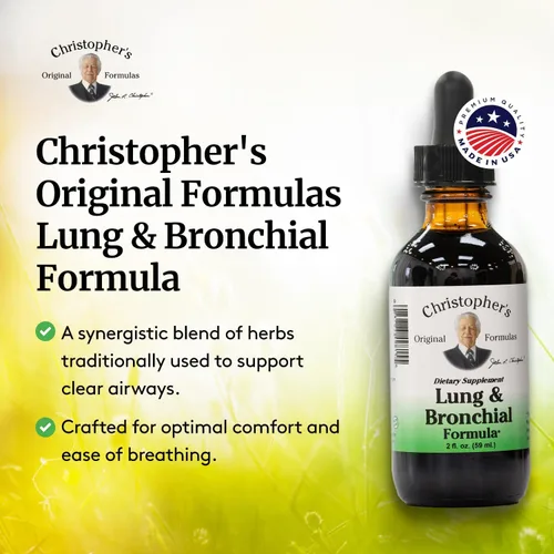 Vista 4 de Christopher's Original Formulas Fórmula pulmonar y bronquial, líquido de 2 onzas, apoyo respiratorio natural