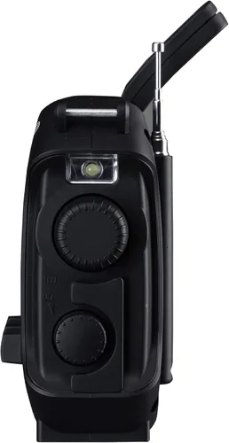 Vista 2 de Kaito KA500IP-BLK Voyager Solar/Dynamo AM/FM/SW NOAA Radio meteorológica con alerta y cargador de teléfono celular, color negro