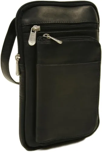 Vista 2 de Piel Leather Organizador de viaje colgante, Negro -, Organizador de viaje colgante