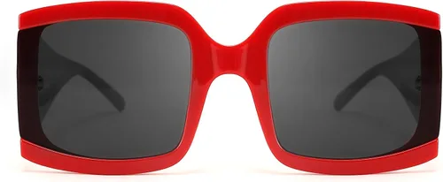 Vista 3 de FEISEDY Vintage Shades - Gafas de sol cuadradas de lujo de gran tamaño, montura gruesa para hombres y mujeres, B2672