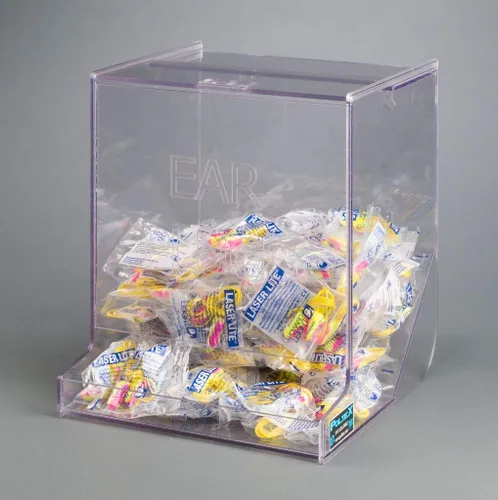 Vista 3 de Dispensador de tapones para los oídos a granel (PETG resistente a la rotura) (doble contenedor, imanes 4)