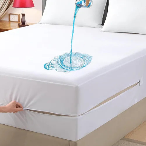 Vista 10 de Paquete de 2 protectores de colchón tamaño individual 100% impermeables, funda de colchón ajustada, transpirable, silenciosa y lavable a máquina