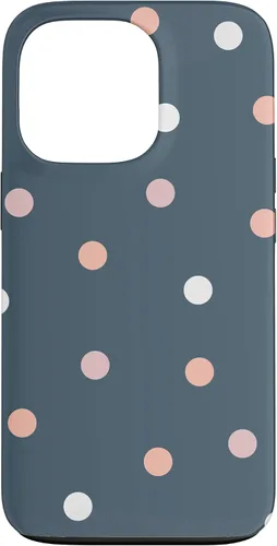 Vista 9 de iPhone 16 Polka Dot Gris Pastel Colorido, Mujeres Y Niñas Funda De Lunares
