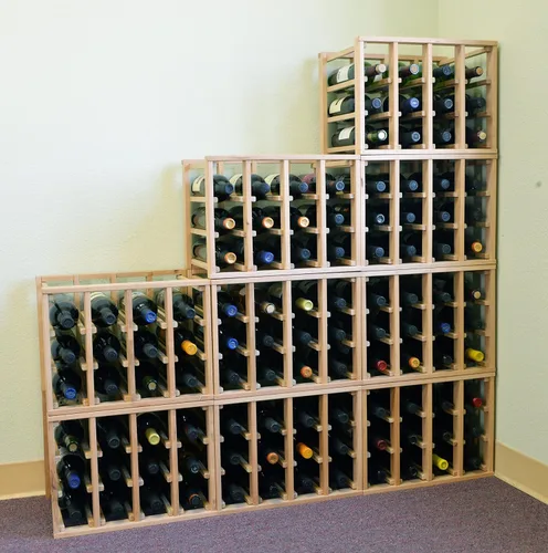 Vista 3 de sfDisplay,LLC. Estante modular apilable para vino de 24 botellas como muchos juegos juntos (1 juego = capacidad de 24 botellas)
