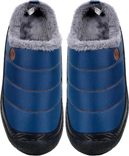 Vista 6 de Eagsouni - Pantuflas de casa para hombre con forro de piel para invierno