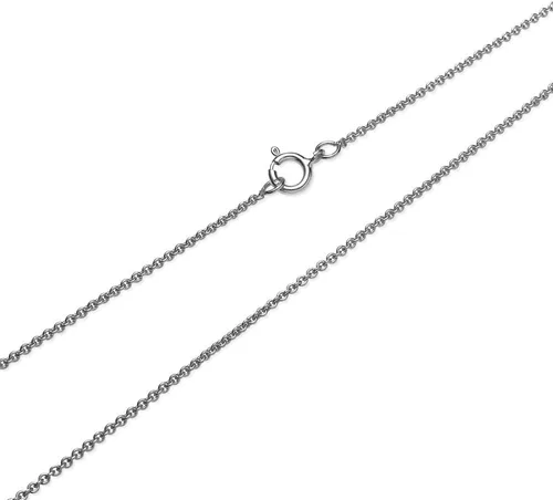 Vista 2 de B. BRILLIANT Sterling Silver 1mm Thin Cable Rolo Choker Size Chain Necklace for Pendants, 13 + 3