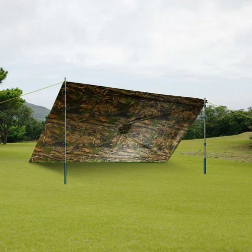 Vista 6 de LOOGU Poncho de lluvia impermeable con capucha, abrigo de lluvia multiusos de camuflaje para caza, camping, senderismo