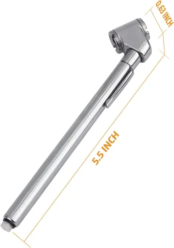 Vista 2 de Medidor de presión de neumáticos de doble cabezal, 20-120PSI, 2 extensores de válvula de neumáticos