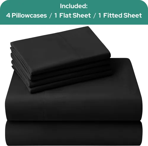 Vista 29 de HOMEIDEAS Sábanas de cama tamaño completo – Juego de 6 piezas (azul aguamarina) – Sábanas de ropa de cama de microfibra cepillada extra suave