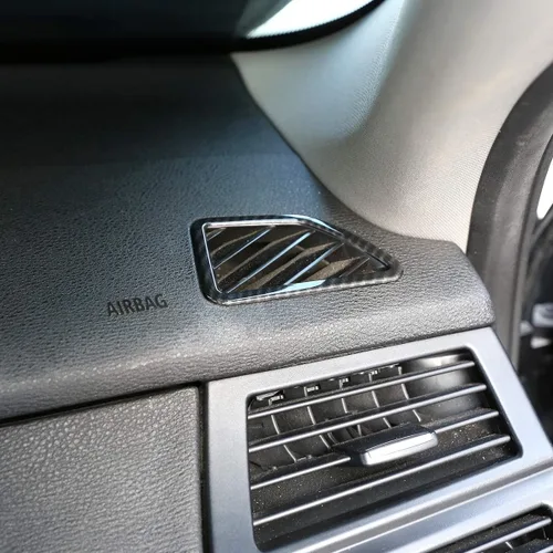 Vista 5 de Marco de ventilación de plástico ABS para salpicadero de coche, accesorios para BMW X5 X6 E70 E71 2008-2013, conducción a la izquierda