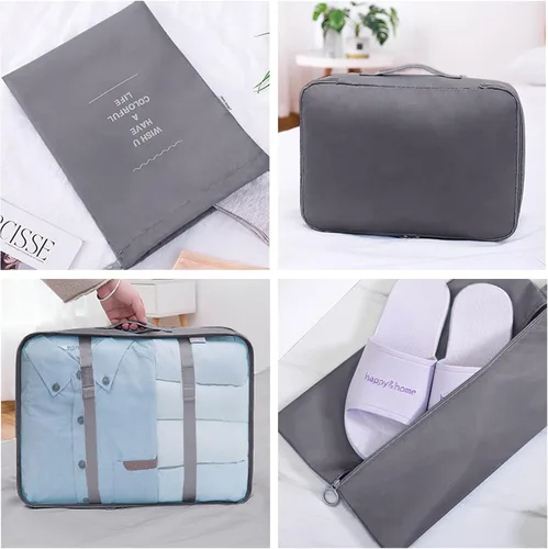 Vista 5 de Organizadores de equipaje de viaje, organizadores de equipaje para maleta, cubos de embalaje de viaje para maleta, bolsa esencial de viaje ligera