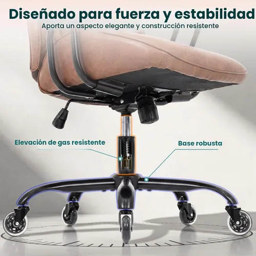 Vista 5 de NEO CHAIR Silla de oficina de cuero PU marrón con diseño ergonómico