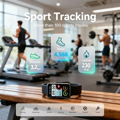 Vista 2 de Reloj inteligente de seguimiento de actividad física para hombres y mujeres, HD de 1.47 pulgadas con Bluetooth, monitor de frecuencia cardíaca 24/7