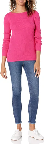 Vista 4 de Tienda Essentials - Suéter ligero y acanalado de manga larga con cuello bote para mujer