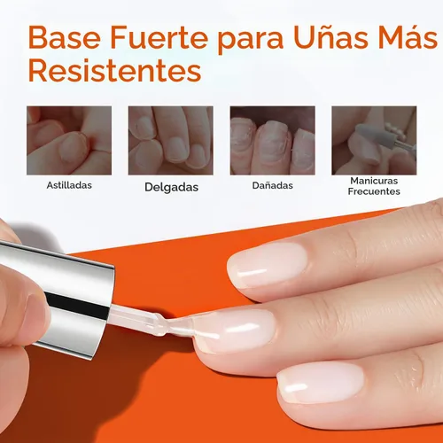 Vista 3 de modelones Base de goma y capa superior de gel para uñas débiles curado en U Transparente