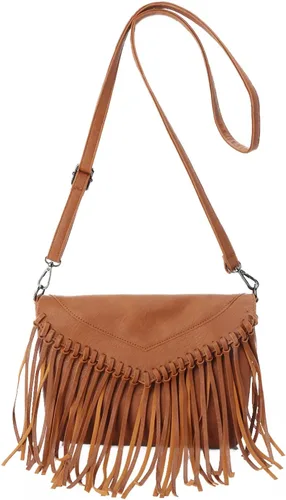 Vista 7 de Bolso Hobo con flecos para mujer, bolso de hombro con borla vintage, bolsos negros con borlas