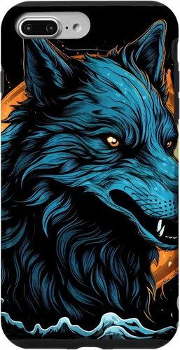 Vista 9 de Funda de arte de fantasía negra oculta para iPhone 14, lobo gótico, lobo y luna