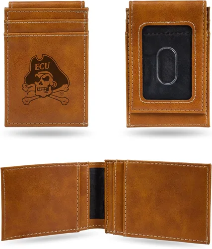 Vista 80 de Cartera de bolsillo frontal grabada con láser NCAA - Compacta/Cómoda/Delgada