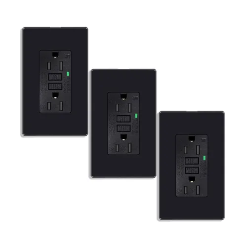 Vista 15 de 15 Amp GFCI Outlet with USB C Ports & USB-A, 1PCS 24W Self-Testing GFCI USB Combo with LED Indicator, Tamper Resistant for Kitchen & Bathroom