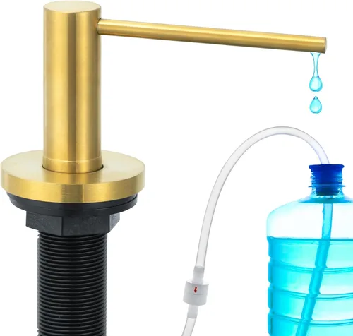Vista 10 de Gappo Dispensador de jabón mejorado para fregadero de cocina, níquel cepillado, bomba de encimera de acero inoxidable, dispensador de jabón