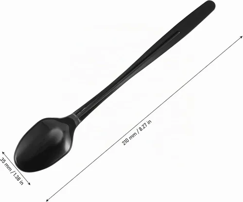 Vista 2 de JEUIHAU 400 cucharas de plástico de 8 pulgadas envueltas individualmente, cucharas desechables para refrescos y helados con asas largas, cucharas