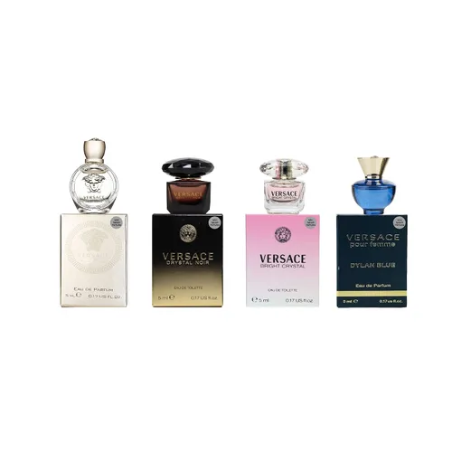 Vista 7 de Versace Set de regalo de perfume para mujer – Mini variedad de salpicaduras, 5 piezas de 0.17 onzas cada una