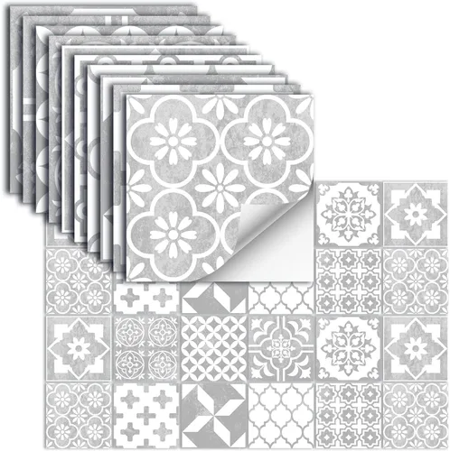 Vista 9 de 24 piezas – Azulejos para salpicaduras en muro para despegar y pegar, calcomanías de pared brillantes, impermeables, a prueba de aceite, calcomanías